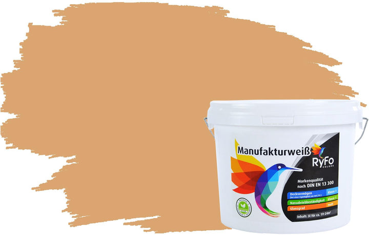 RyFo Colors Bunte Wandfarbe Manufakturweiss Amaretto 3l - weitere Braun Farbtöne und Grössen erhältl
