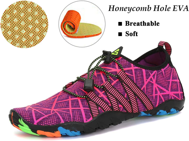 SAGUARO Badeschuhe für Herren Damen - 7/9 Drainagelöcher Schnelltrocknende rutschfest, Gr 35-48 35 E