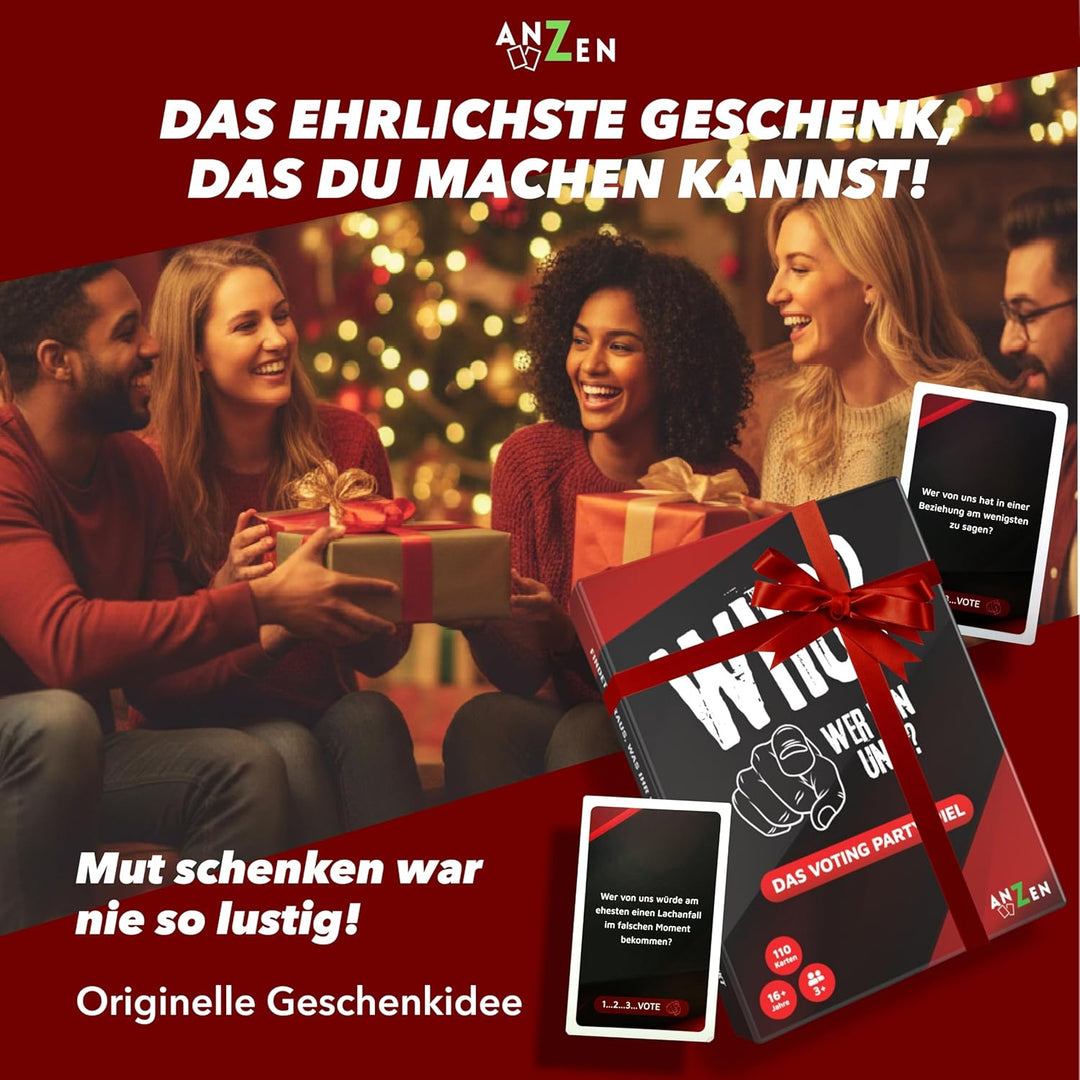 WHO? WER VON Uns? - Das Voting Partyspiel | Kartenspiel | Wer würde eher Abstimmung | Findet heraus,