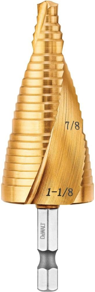 DEWALT Stufenbohrer-Set, 7/8 Zoll bis 1-1/8 Zoll (DWA1789IR) 2,2 cm - 3,8 cm., 2,2 cm - 3,8 cm.