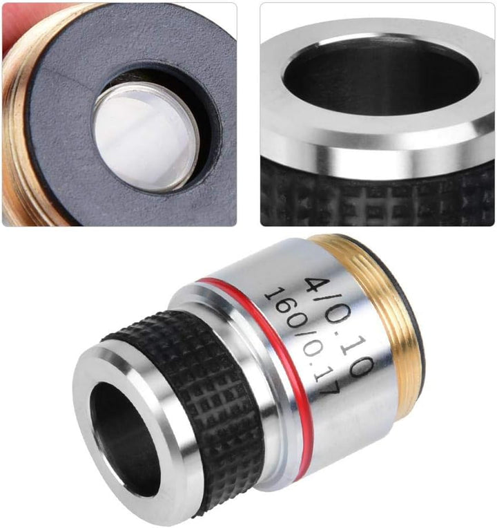 Mikroskoplinse, 4X 185 Biologisches Mikroskop Achromatische Objektive Linse 160/0,17 5 × 5 × 5 cm Be