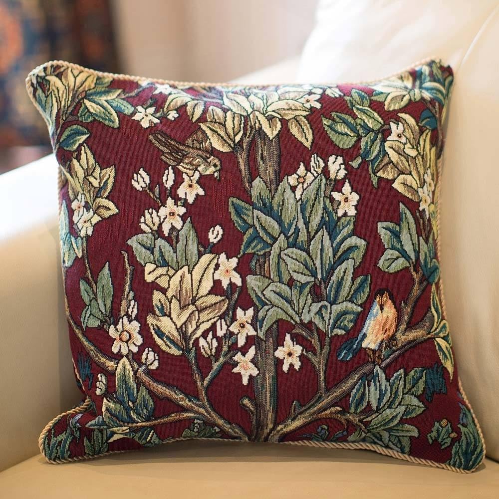 Signare Designer Ungewöhnlich Kissenbezug/Kissenhüllen 45x45cm Tapisserie Blumen Sofakissen - Willia