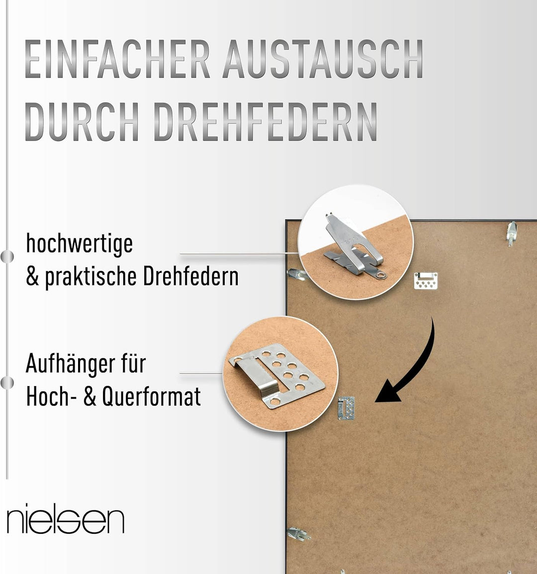 nielsen Aluminium Bilderrahmen Framebox II, 60x80 cm, Silber Matt, Polystyrolscheibe Silber Matt 60