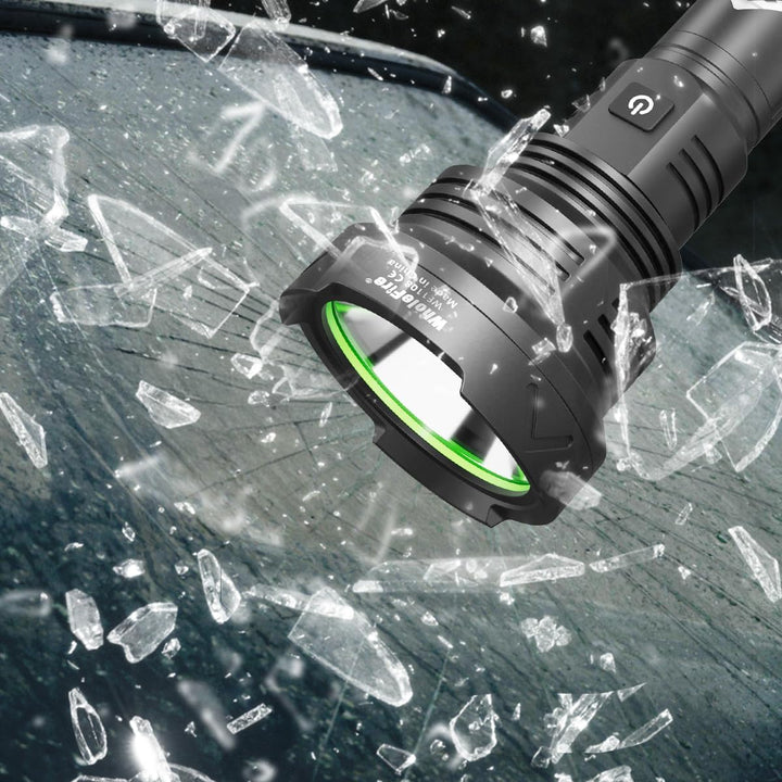 WholeFire LED Taschenlampe Extrem Hell 100000 Lumens, XHP90 USB Aufladbar Taschenlampen, 5 Modi Takt