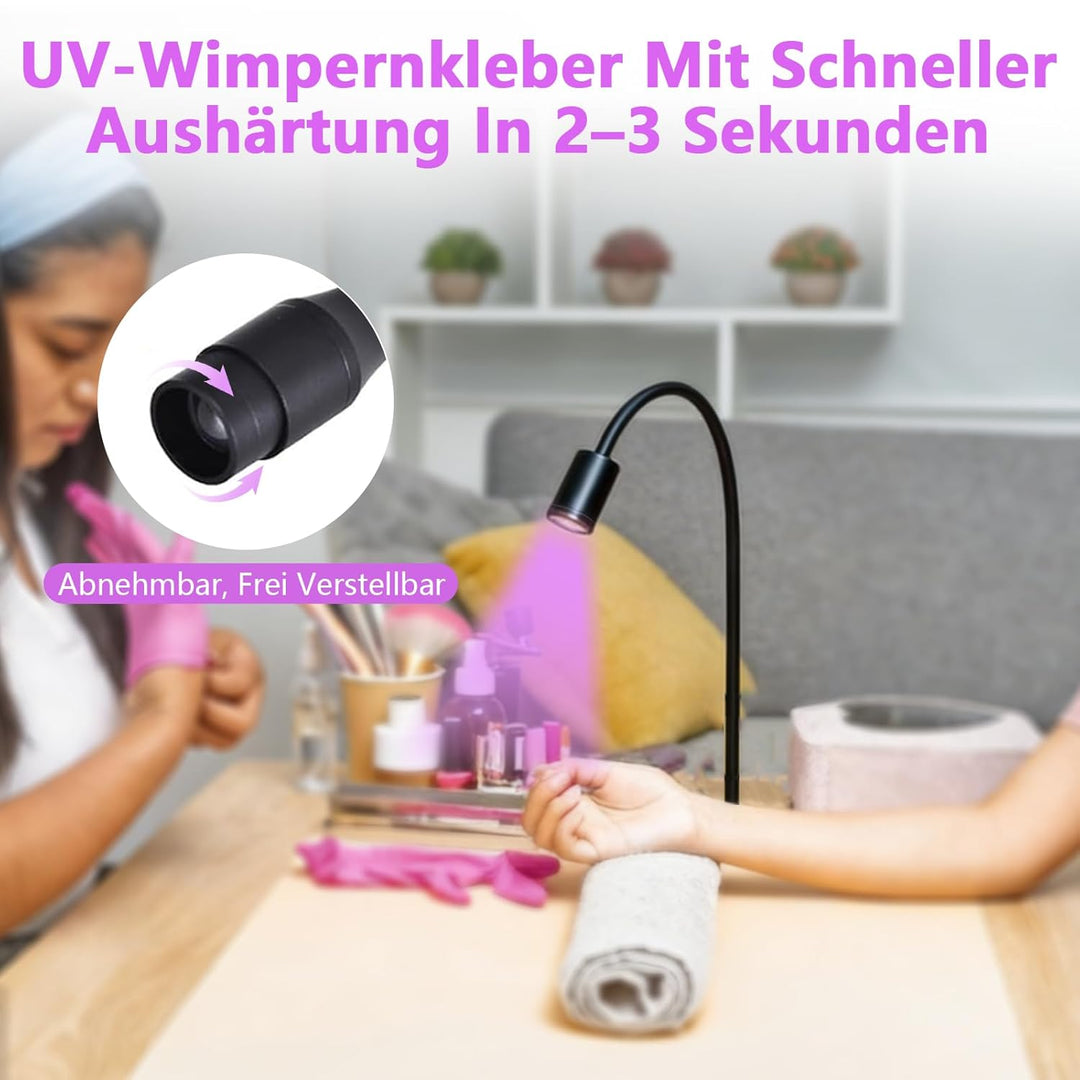 Wimpern Lampe, 5W UV-Wimpernlampe mit Fusspedal für Lichthärtenden, Wimpernverlängerungen Wimpernlic