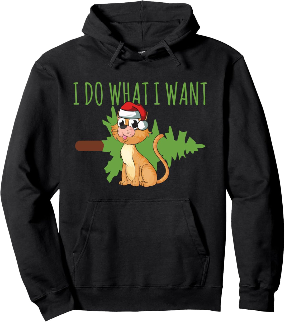 Santa Hat Cat Geschenk Ich mache was ich will Lustige Pullover Hoodie