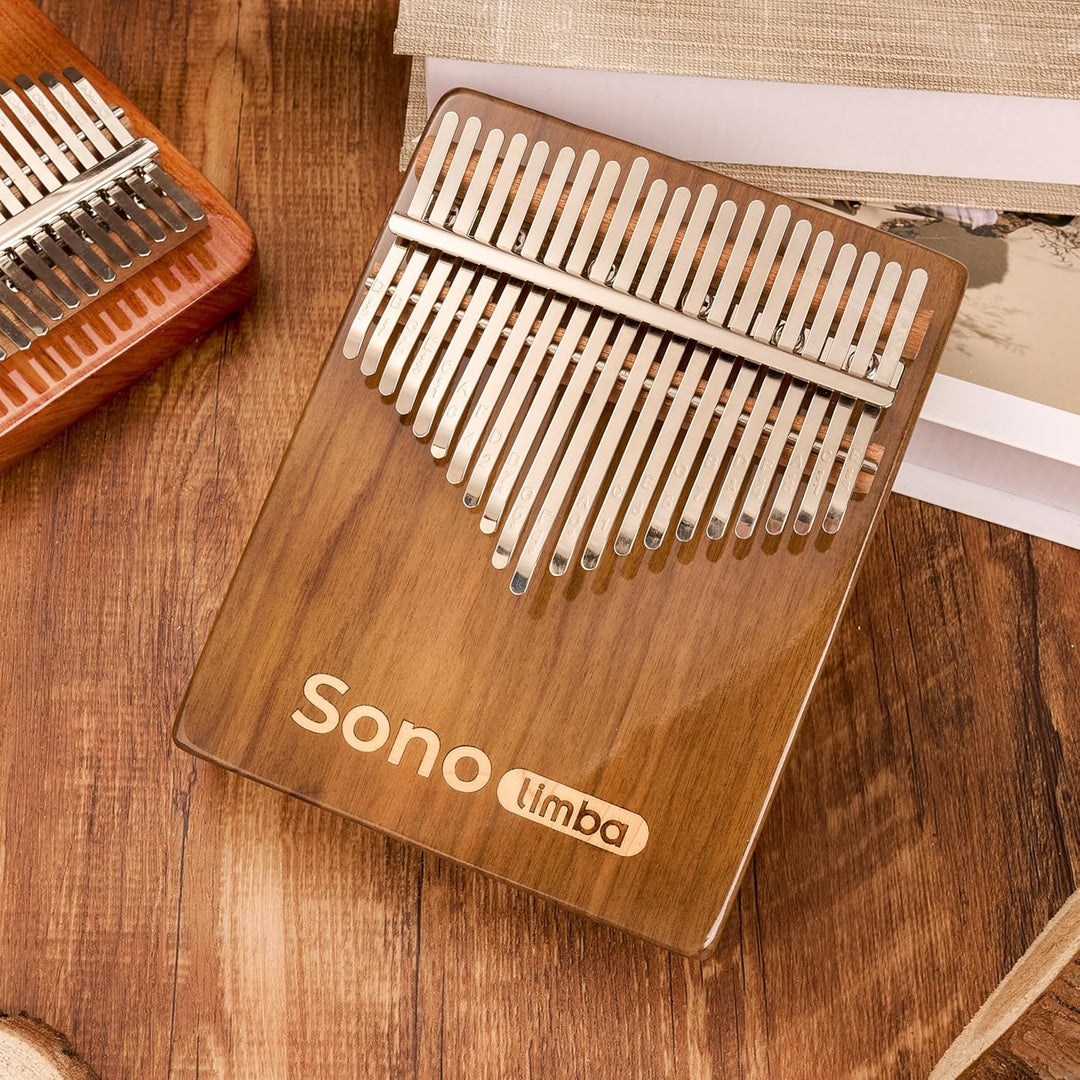 Kalimba "Sonolimba" mit 21 Schlüsseln in C - Dur aus Walnussholz - Daumenklavier inkl. Set mit Liede