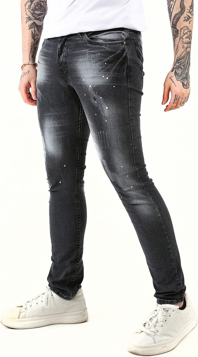 Aterrisage Skinny Jeanshose für Herren, Schwarz