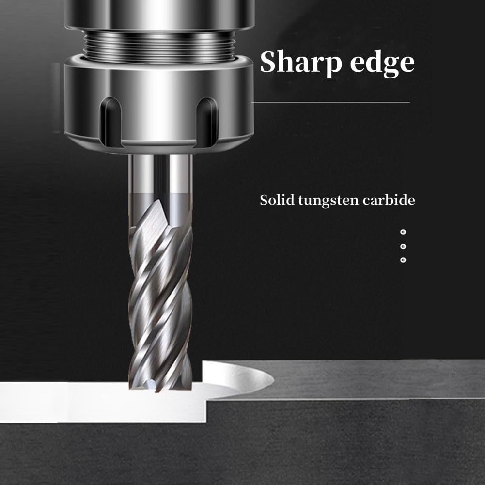 3 Stück Hartmetall Schaftfräser 10mm 4 Zähne/Schneiden, AlTiN Schwarz Beschichtung CNC Fräser, VHM F