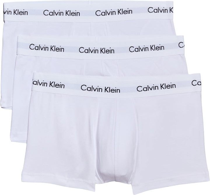 Calvin Klein Herren 3er Pack Boxershorts Low Rise Trunks Unterwäsche M Weiss, M Weiß