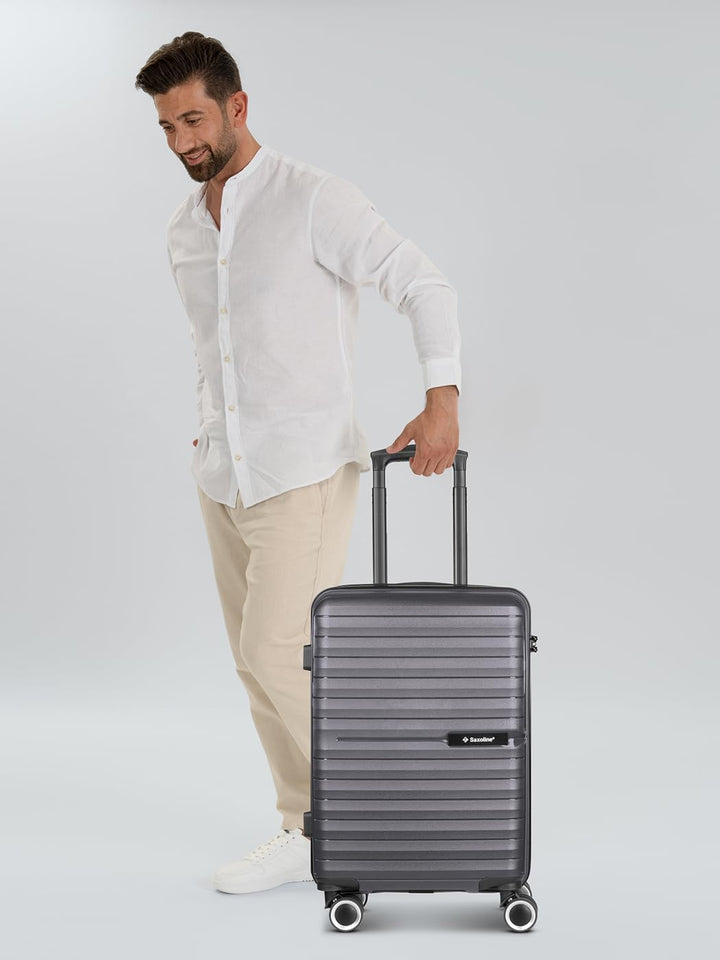 SAXOLINE mittelgrosser Hartgepäck Check-in Koffer | Trolley 44 x 26 x 66 cm aus hochwertigem, robust