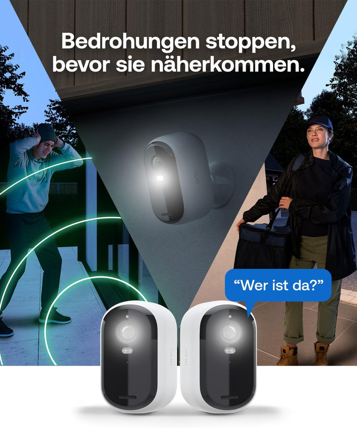 Arlo Essential 3 HD Akku Überwachungskamera Aussen WLAN, Kabellos, 1080p Video, Farbnachtsicht, Lich