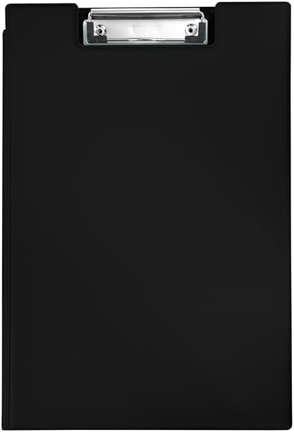 Heidemann Aufklappbare Klemmbrettmappe DIN A4 Plus Photodruck, 11100000 (Schwarz 5er Set), Schwarz 5