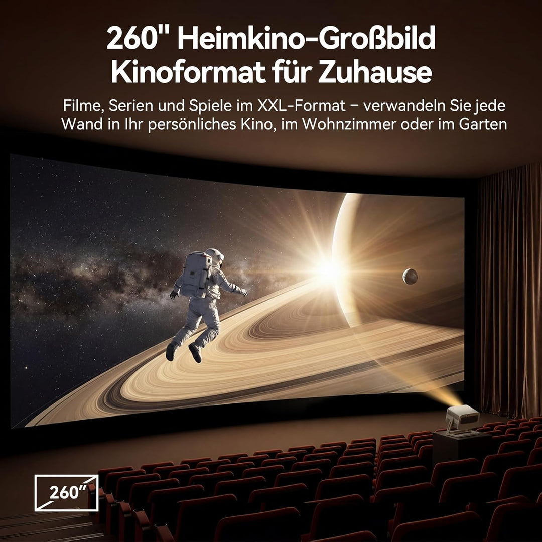 WANBO Vali 1 Pro Smart Beamer Heimkino Official Google TV 14/Netflix, 4K Unterstützung, MEMC HDR10,