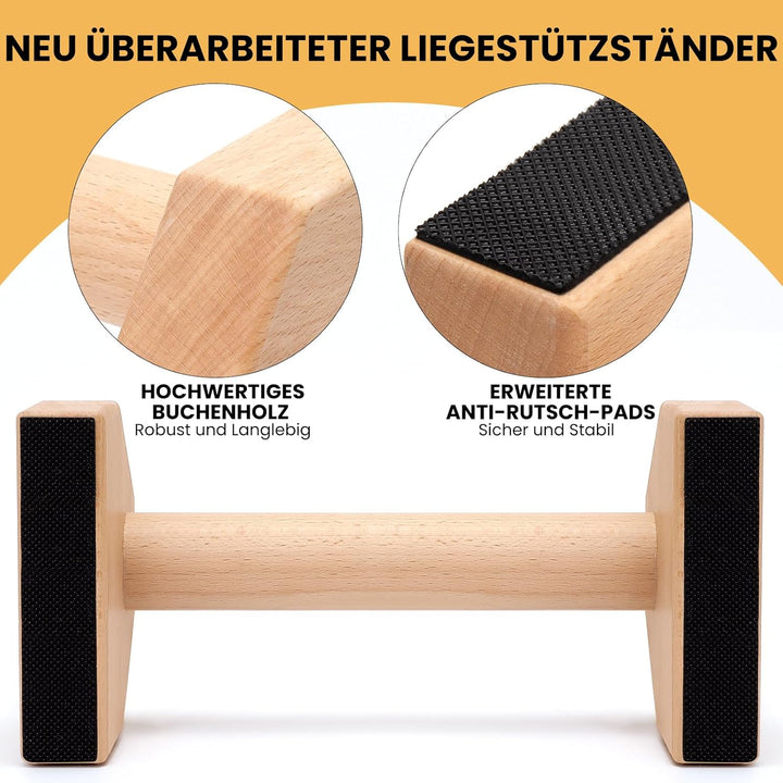 Liegestützgriffe 2 Push Up Bars Holz Parallettes gelenkschonende Liegestützgriffe Calisthenics Equip