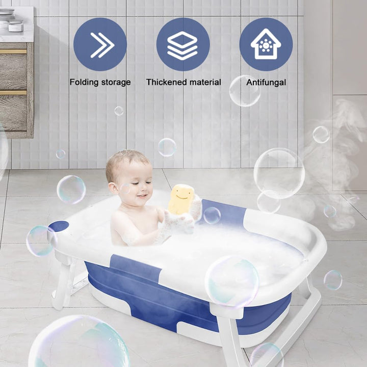 OHMG Faltbare Badewanne für Kinder, Babybadewanne, tragbar, multifunktional, mit Ständer, mit Anti-R