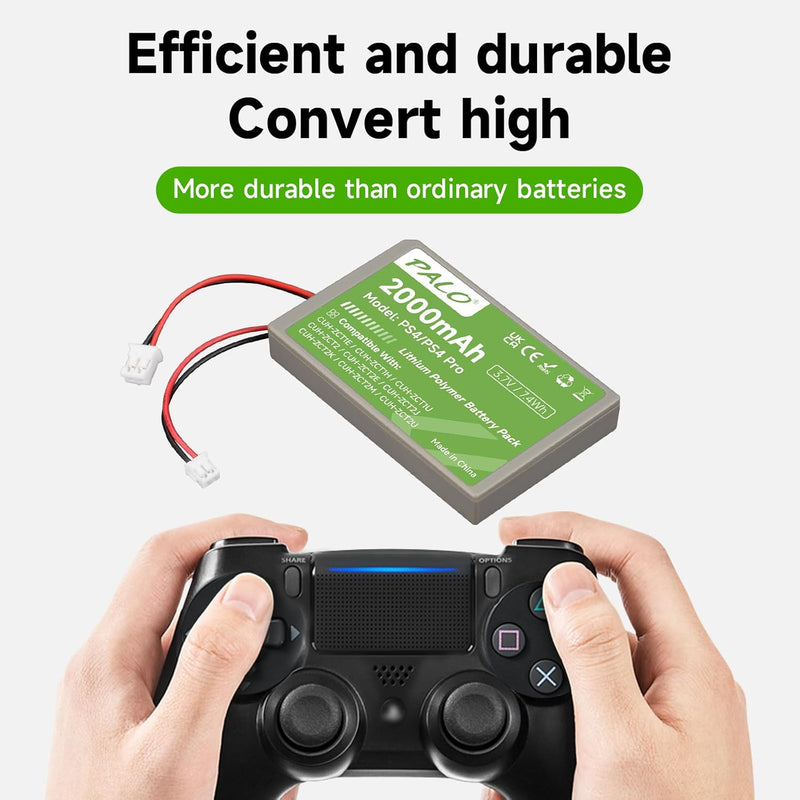 PS4 Akku 2000mAh Ersatz für Sony PS4/PS4 Pro/PS4 Slim PS4 Dualshock 4 Controller CUH-ZCT1E CUH-ZCT1H