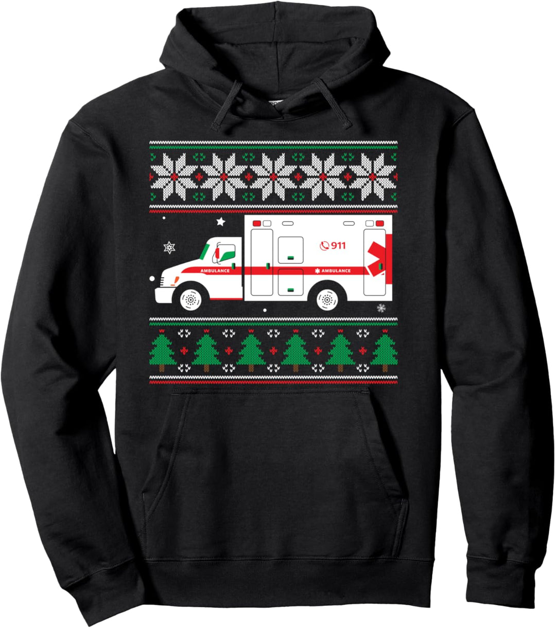 Krankenwagen Fahrer Ugly Christmas EMS EMT Sanitäter Xmas Pullover Hoodie