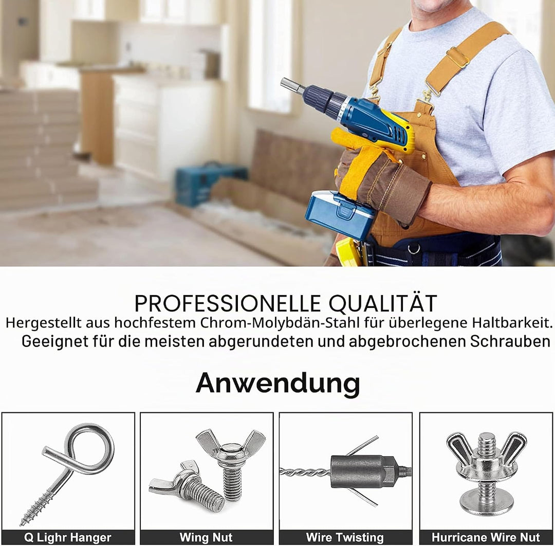 2 Stück 1/4 Zoll Sechskantschaft Mutterndreher Power Flügelmutter Bohrer Bit Stecknuss Werkzeugsatz