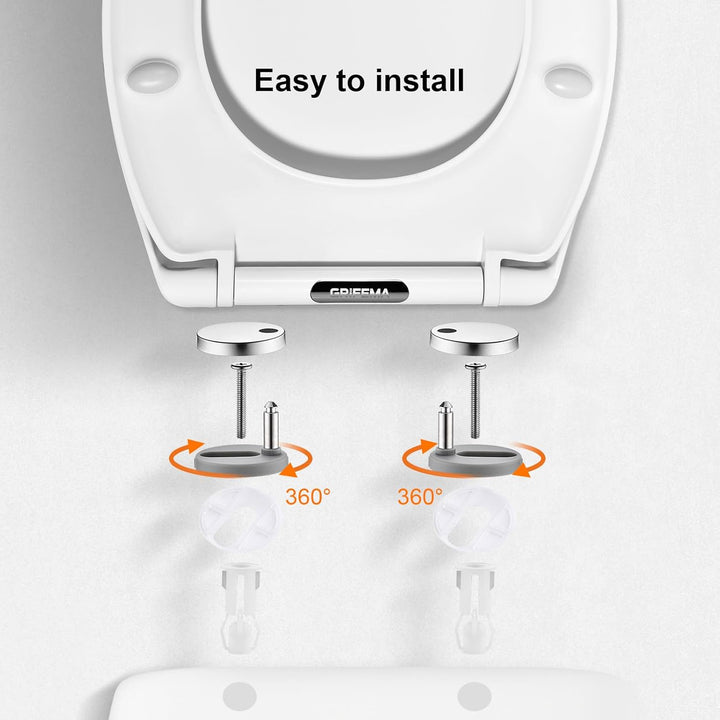 GRIFEMA WC Sitz mit Absenkautomatik-O Toilettendeckel Einfache Montage und Sauber, Klodeckel Quick-R