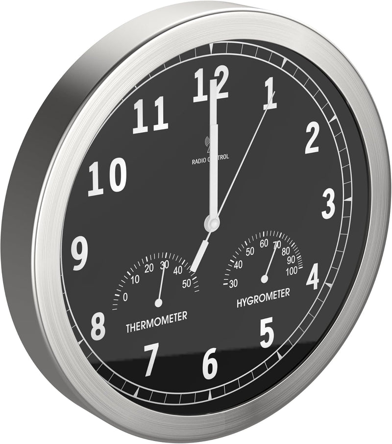 bonVIVO Funk Wanduhr ohne Tickgeräusche Grosse Küchenuhr Funkuhr für Wand in Bad Büro Home Office Wo