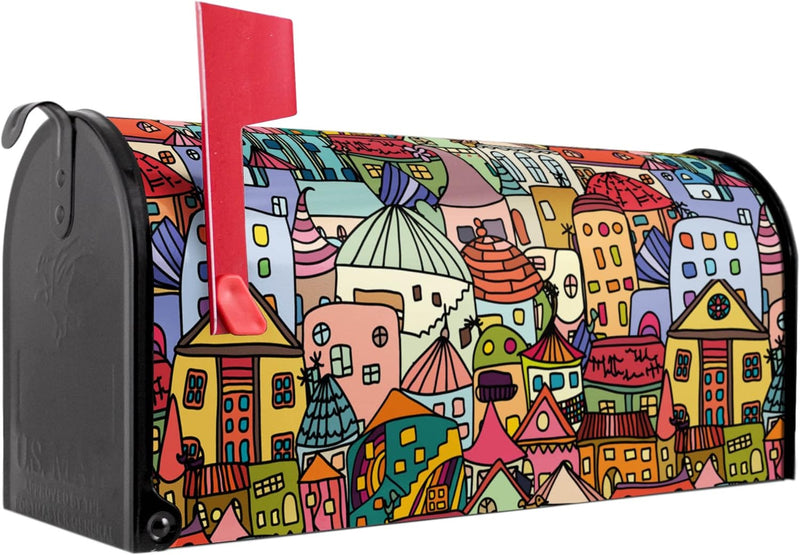 banjado® Amerikanischer Briefkasten - US Mailbox/Letterbox mit Motiv Funky Town 51x22x17cm - Postkas