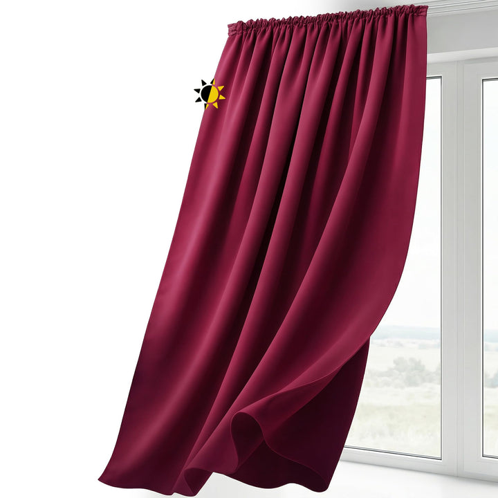BEAUTEX Verdunkelungsgardine mit Kräuselband U-Band, Blackout Vorhang Blickdicht abdunkelnd, Grösse