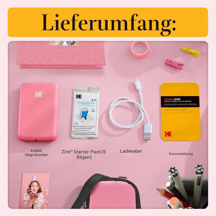 KODAK Step Instant Fotodrucker mit Bluetooth/NFC, ZINK-Technologie und KODAK App für iOS und Android