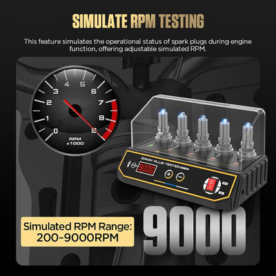 Kfz-Zündkerzen- und Zündwerkzeuge, 0 ~ 9999 U/min Einstellbare Frequenz Zündspulentester Diagnosesca