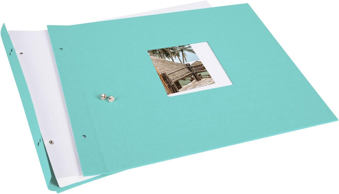 goldbuch 28807 Schraubalbum mit Fensterausschnitt, Bella Vista, 39 x 31 cm, Fotoalbum mit 40 weisse