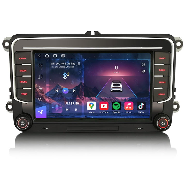 Erisin 7 Zoll 8-Kern 4GB+64GB Android 14 Autoradio mit CD Player für VW Passat B6 Golf 5/6 T5 Tiguan