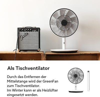BALMUDA The GreenFan | Stand-/Tischventilator | DC Motor | Leise 13 dB | 1.5W Energie Sparen | 15m R