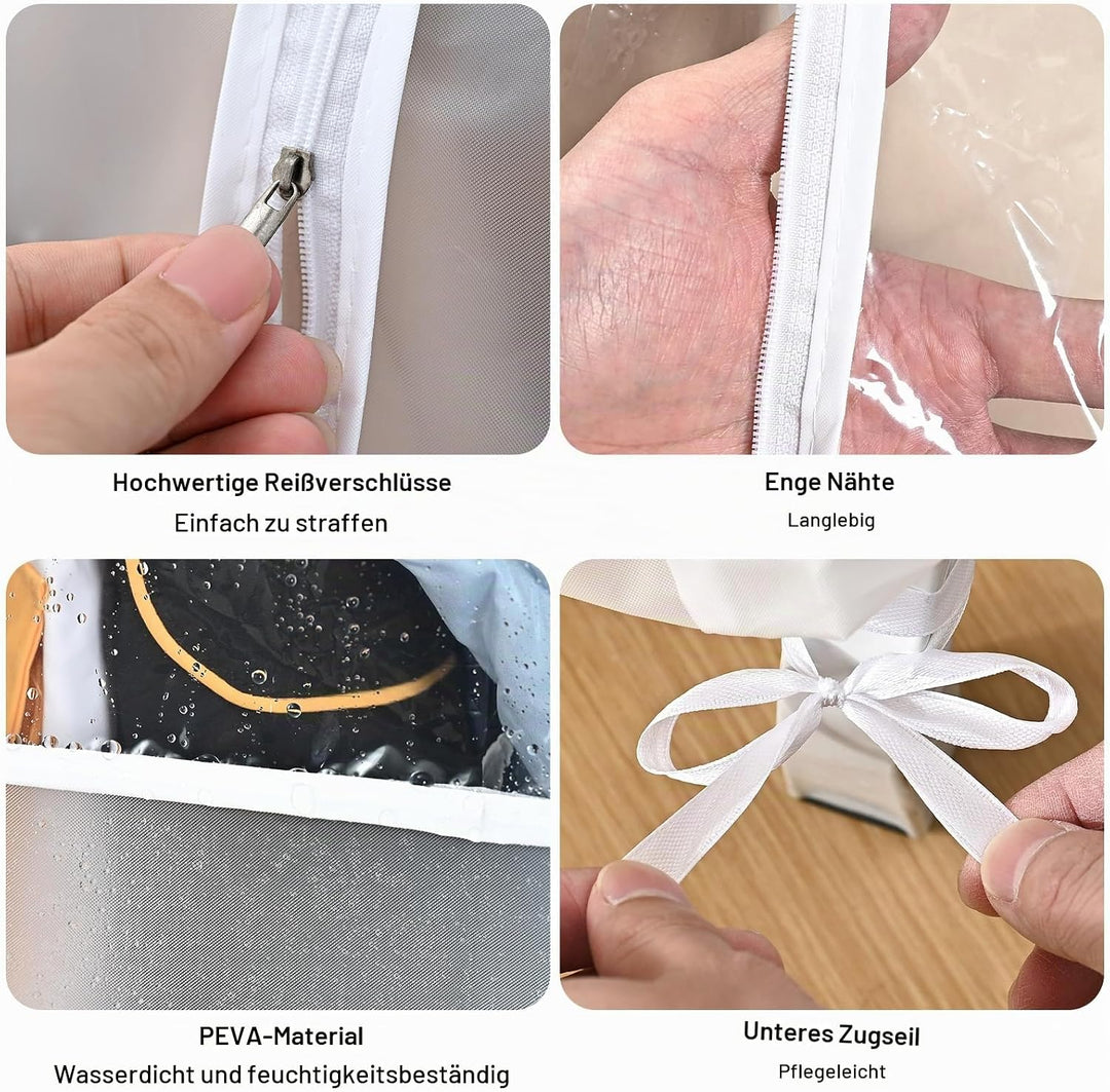 6ft Transparente Kleiderstange Stabile Schutzhülle mit Reissverschluss Klare Schutzhülle mit Reissve
