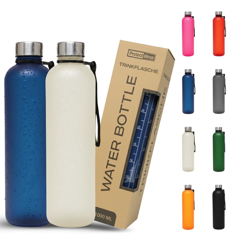 Trinkflasche 1l - Kohlensäure geeignet & Auslaufsicher - Für Sport, Schule & Büro - Sport Trinkflasc
