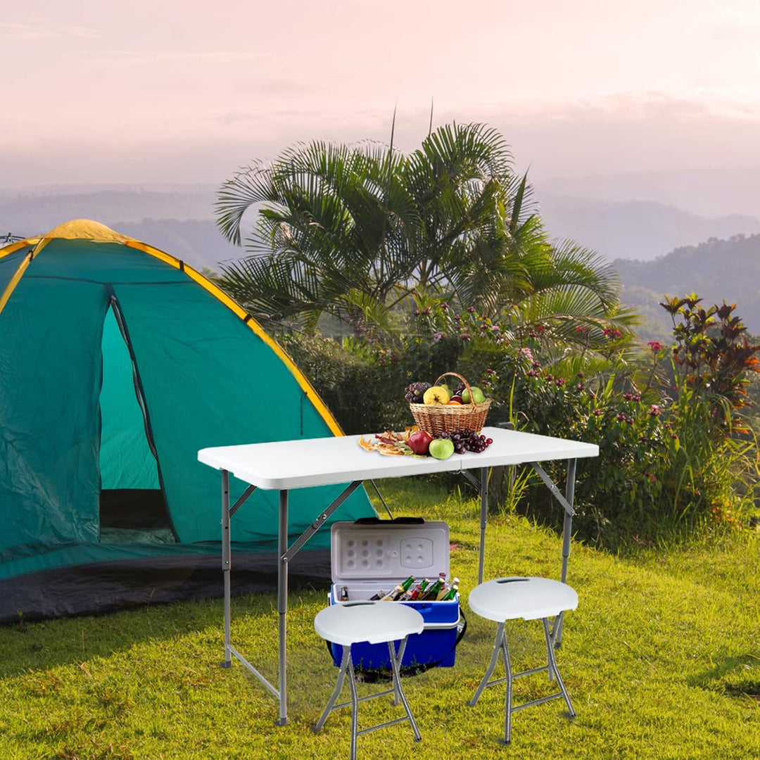 Todeco Klapphocker 2er-Set mit Handle, Plastik, Metall,Tragbarer Essstuhl klappbar, Outdoor Klapphoc