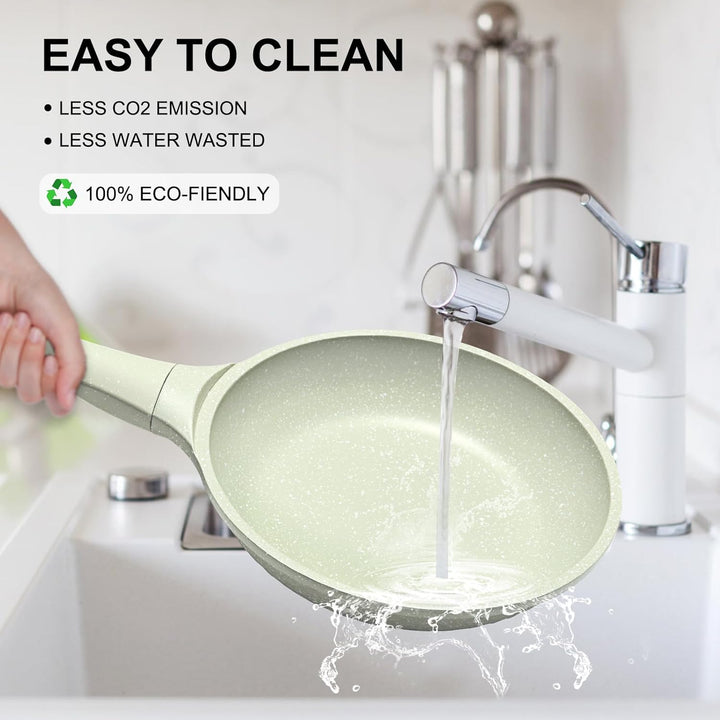 DYGG Antihaft Bratpfanne 28 cm mit Glasdeckel – 100% PFAS/PFOA Frei, Induktion für alle Herdarten (G