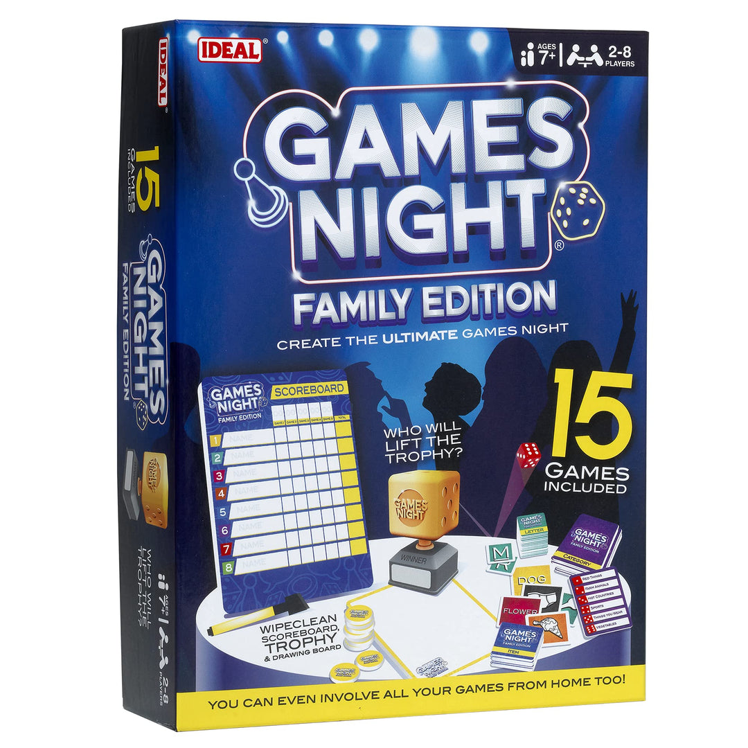 IDEAL, Games Night - Family Edition: Create the ultimate game night with 15 games included!, Family