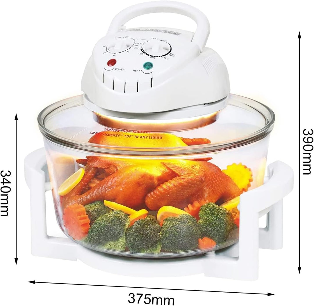 AllRight Mini Ofen, 17 Liter Halogenofen Heissluftofen Klein Halogen Oven with Extender Ring, Campin