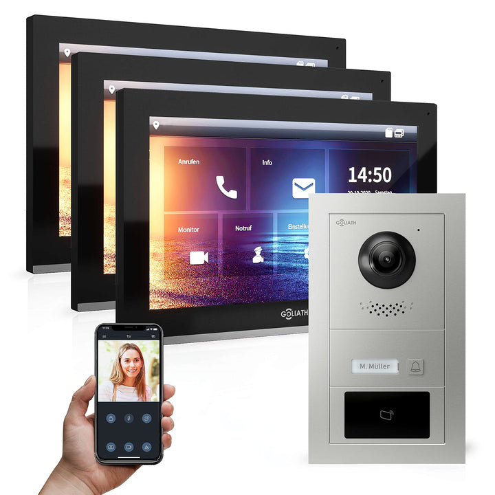 Goliath AV-IPS-529 Video Türsprechanlage, Schwarze Innenstation 3 x Innenstation Schwarze Innenstati