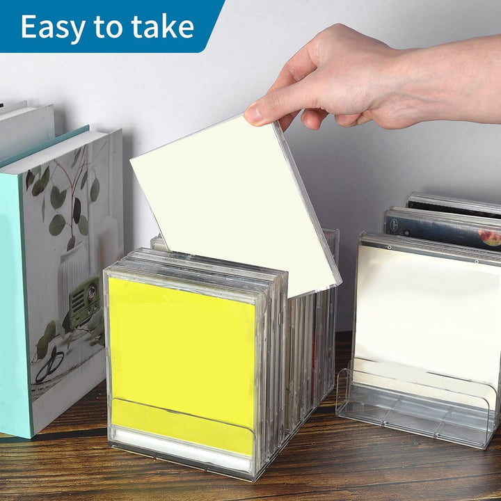 Kopinma Acryl CD Regal 4er-Pack Durchsichtiger CD-Aufbewahrungsständer, CD/DVD Tablett Archivierungs