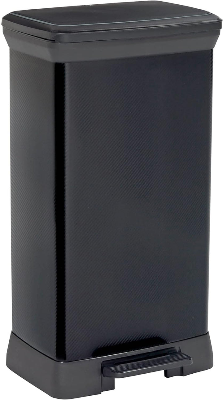 CURVER Deco Bin METALLIC'S 50 L, schwarz/schwarz metallic, 39 x 29 x 72, Modern