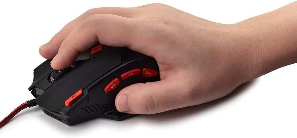 zelotes Gaming Maus,9200 DPI, 8 Programmierbare Tasten,8 Gewichtsblöcke,Multi-Modi LED,Ergonomische