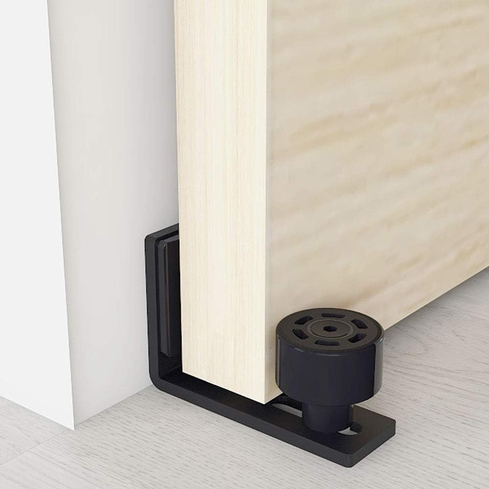 TSMST 152cm Schiebetürsystem Komplett Set für Schiebetüren mit Bodenführung Schwarz Schienen Kit Pas