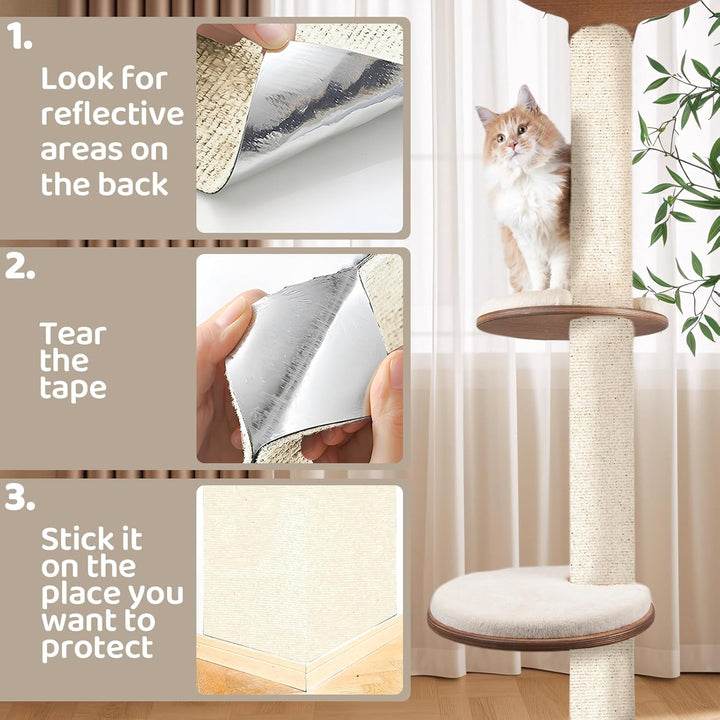 Selbstklebend Kratzteppich Katze Wand, dellyy Kratzteppich Kratzmatte Wand Kratzmatte für Katzen, Kr