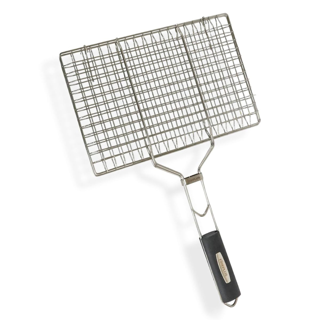 Amig – Grillrost für Barbecue – Doppelter Grillrost mit Sicherheitsverschluss und rutschfestem Griff