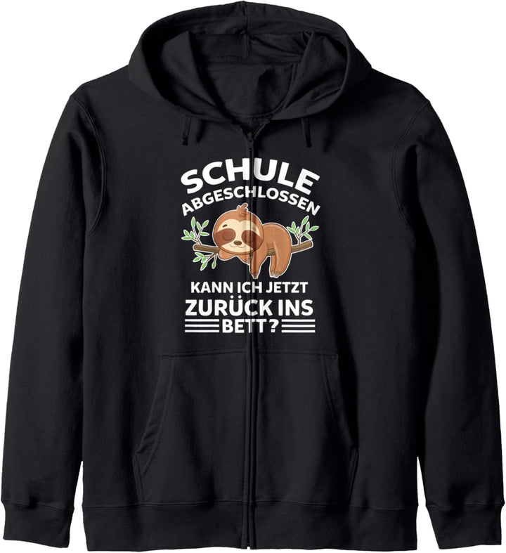 Faultier Schule Abschluss Schüler Schulabschluss Kapuzenjacke