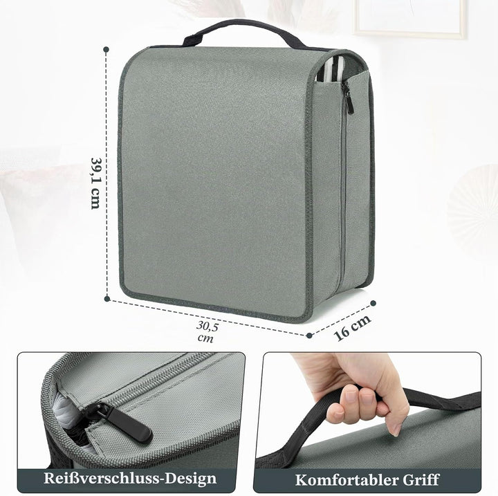 AKOZLIN DVD CD Aufbewahrungsbox mit extra Breiten Titelblättern,tragbarer Binderhalter,Brieftasche,A