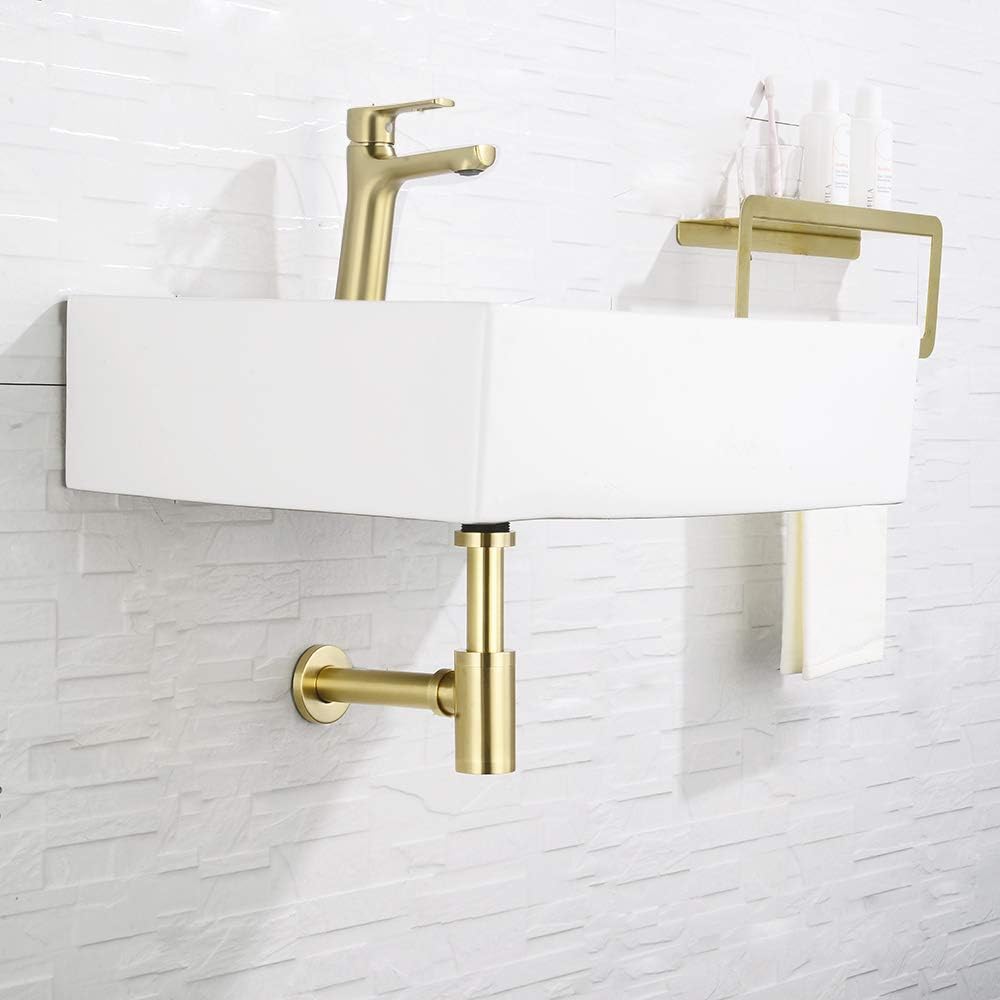Keymark Design Siphon, Universal Designsiphon für Waschbecken & Waschtisch, Bad Abflussgarnitur pass