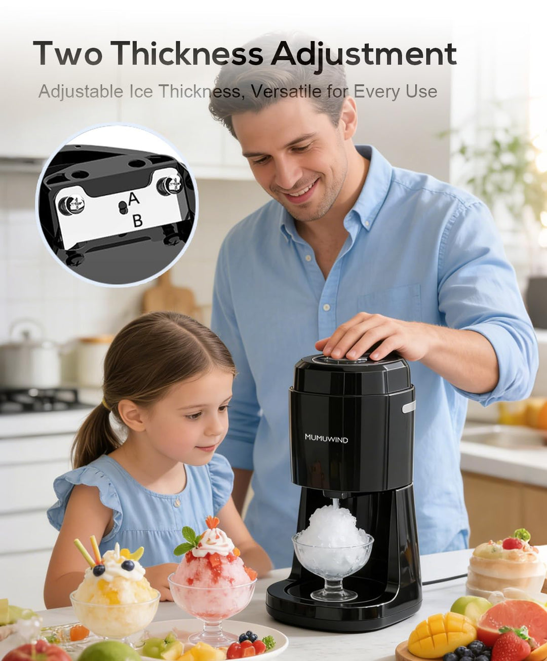 Slushy Maker Ice Shaver, ice crusher, slush-ijsmachine, Elektrische crushed ice maker is geschikt vo