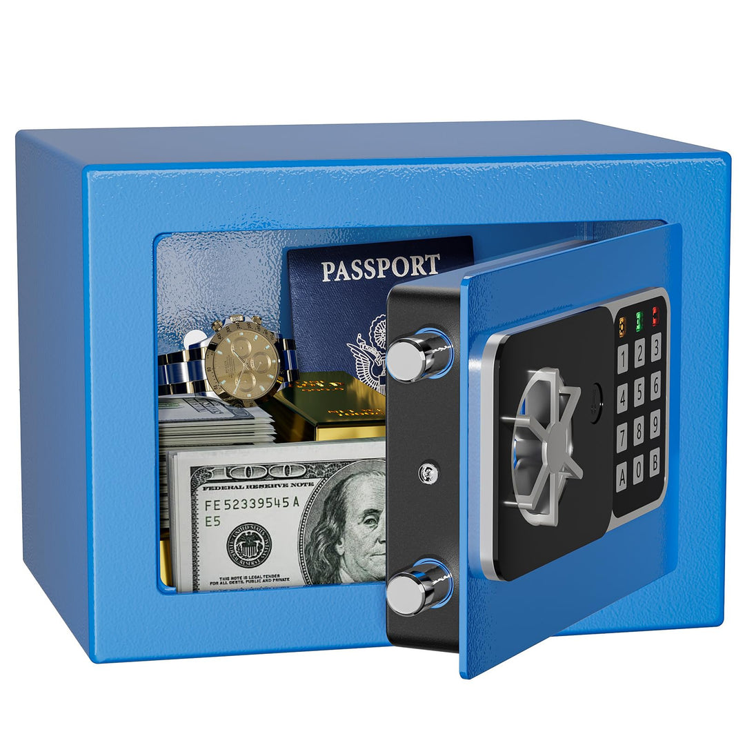 Digitaler Safe 6,8 l, kleiner Tresor für Zuhause, elektronische Sicherheitskassette, Wandtresor fürs